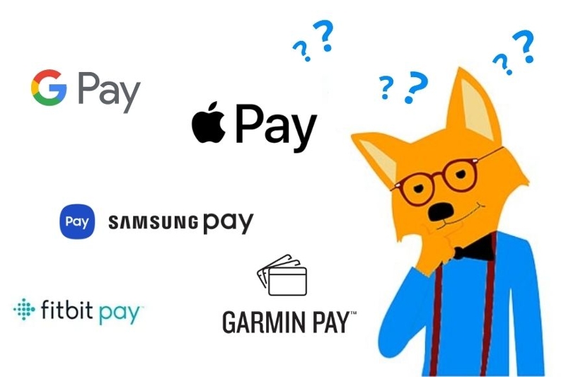 Man sieht die verschiedenen Zahlungsdienstleister zum kontaktlosen Bezahlen per NFC-Smartwatch.